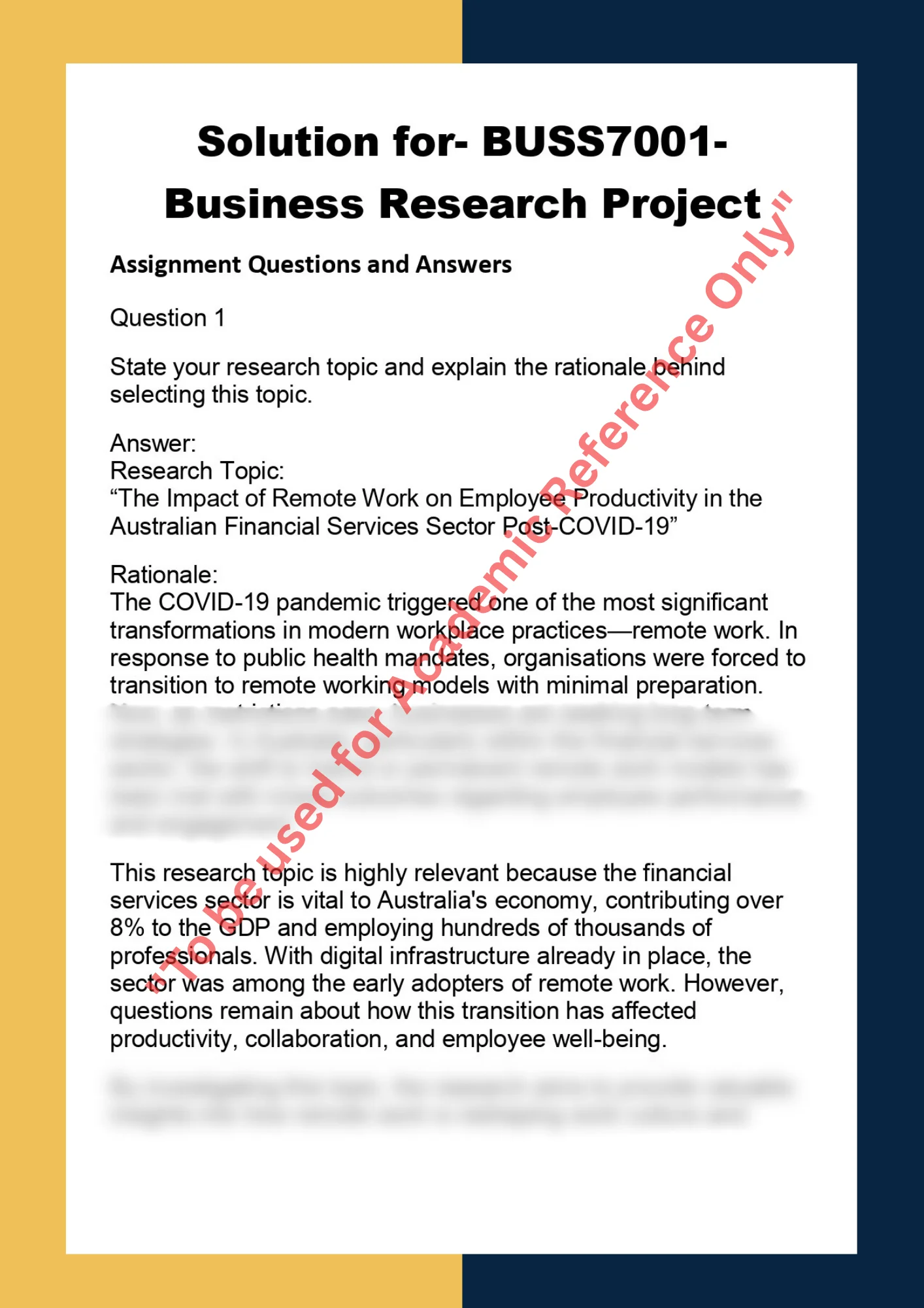 BUSS7001- Business Research Project 0